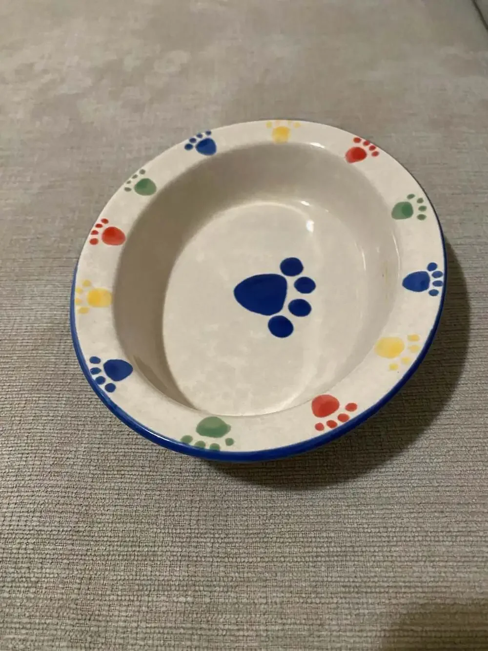 Rainbow Paw Pet Bowl 6.5 by 5.25, 1 inch deep